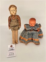 Antique Kewpie style and Polish rag doll