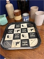 Black & White Tray, Enamel Jug and a Collection