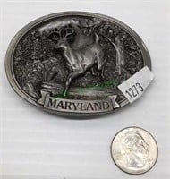 Collector Maryland belt buckle with buck.   1273