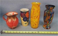 4 - Vases  3-are Marked Czech
