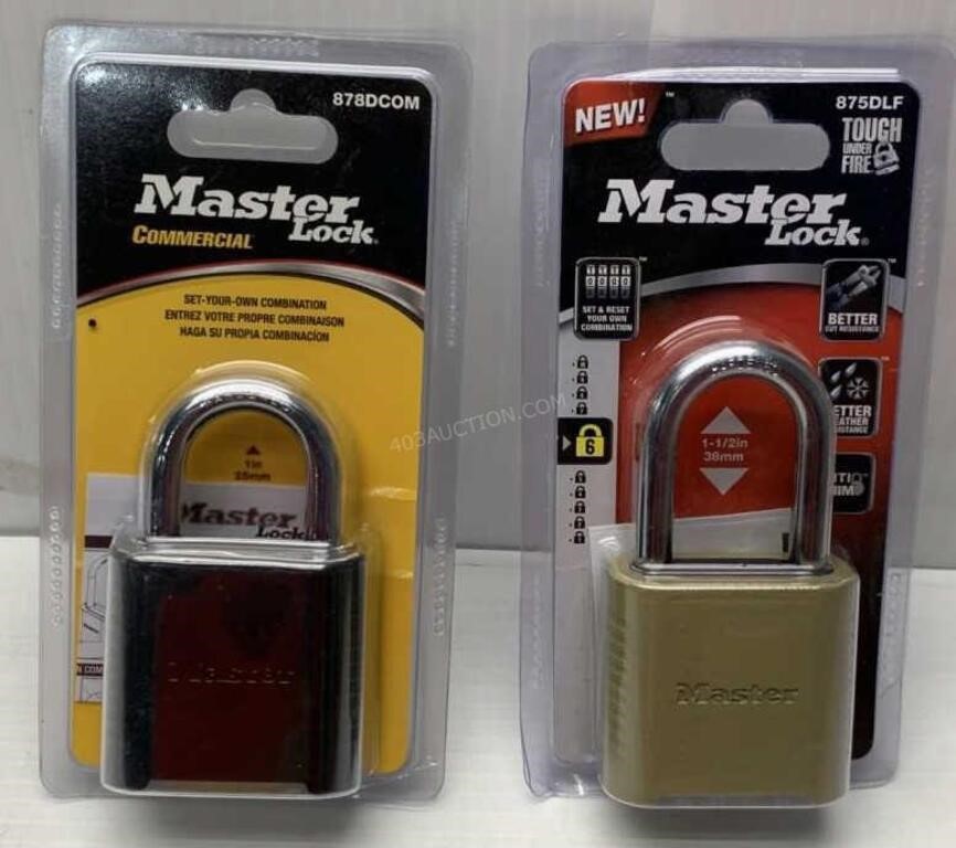 Lot of 2 MasterLock Combination Padlocks NEW $150