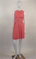 Vintage Red & White Gingham Mini Dress