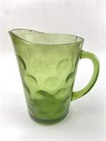 MCM Olive Green Glass Pitcher