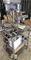 Drill Press on Cart with supplies