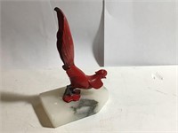 FULL FIGURAL METAL BIRD ON A MARBLE BASE
