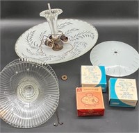ANTIQUE CEILING LIGHTS & GLASS SHADES