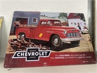 Chevrolet metal sign