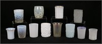 12 White And Opaque Tumblers 19th And 20th Century