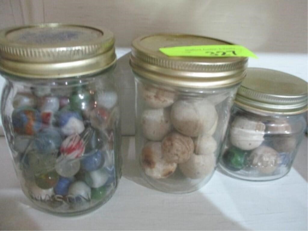 3 jars of old marbles