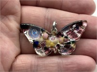 Genuine Murano Italian Art Glass Butterfly Pendant