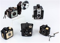 5 Vintage Kodak Brownie Box Cameras
