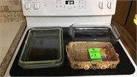 Fire king, Pyrex, and anchor baking dishes