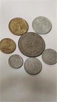 7 DIFFERENT COINS OF ISRAEL FROM 1950s+GIFT!! IS6