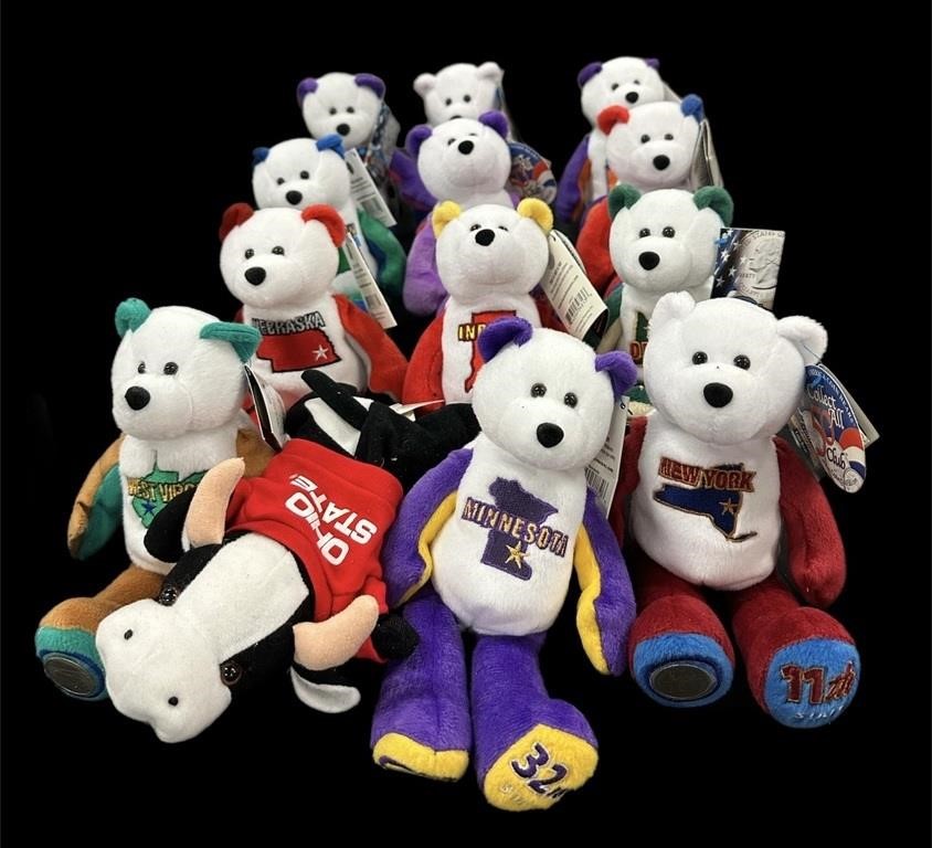 (13) State Coin Bears w’ Coins