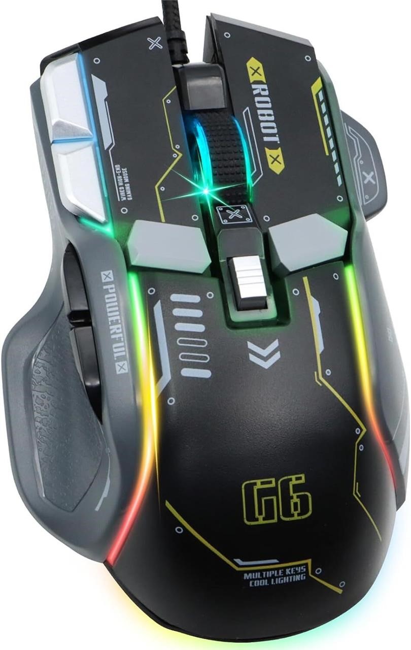 $16  VEGCOO Wired Gaming Mouse  12800 DPI  RGB