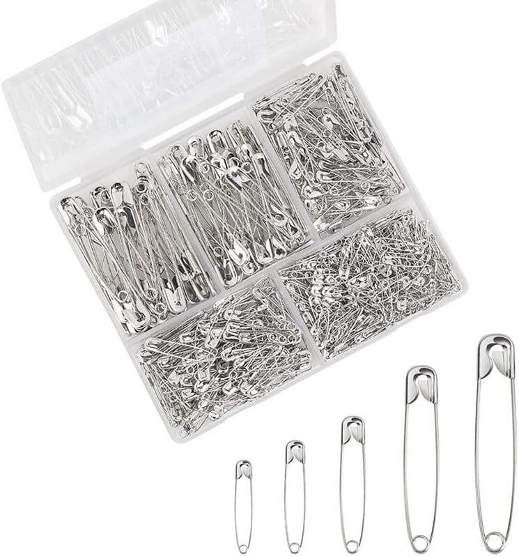 Safety Pins Assorted  550 PCS Nickel Plated Steel