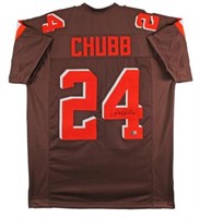 Nick Chubb Authentic Signed Jersey BAS Witnessed