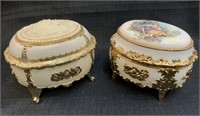 (2) Musical Trinket Boxes - Cameo Style, Couple