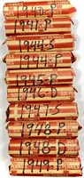 (10) Rolls 1940's Wheat Cent Penny Lot