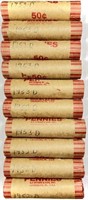 (10) Rolls 1950's Wheat Cent Penny Lot