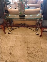 Iron/glass console table