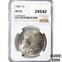 1888 Morgan Silver Dollar NGC MS65