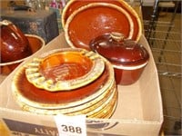 Hull Covered Casserole, Platter, (8) Plates,
