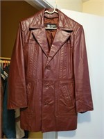 LEATHER LOFT BROWN BLAZER JACKET, SZ 40L