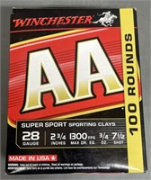 100 rnds Winchester AA 28ga 2 3/4" Shotshells