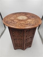 VTG Carved Inlay Table- India