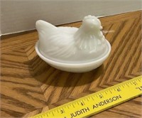 Hazel Atlas Milk Glass Miniature Nesting Hen