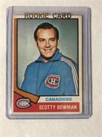 1974-75 Scotty Bowman Rookie Hockey Card