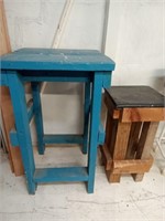 2 wooden stands/tables, 22" x 21.5" x 37.5" &