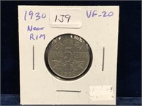 1930  Canadian Nickel  VF20