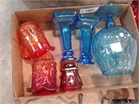 Glassware--blue and amber assortment