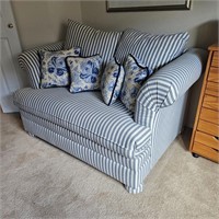 Nice Oversize Striped Sofa Chair Twin Pull-Out Bed