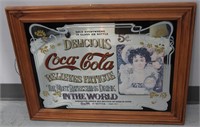 Large Coca-Cola Bar Framed Mirror - 26" x 20"