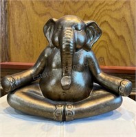 Elephant Statue Sitting Mediation Pose 14"x12”