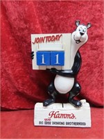 Hamm's Bear plastic calendar sign figure.