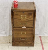 Vintage Oak 2 Drawer File Cabinet 16" x 17" x 18"