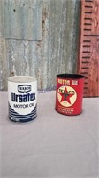 Texaco Motor Oil quart cans, pair