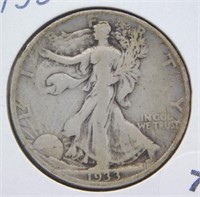1933-S Standing Liberty Half Dollar.