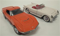 2 Franklin Mint Chevrolet Corvette Die Cast Models