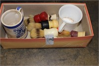 OLD SHAVING BRUSHES AND CUPS