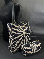 Gevive by Boyt Zebra Print Purse and Pouch