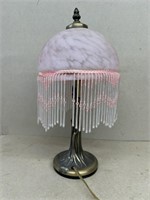 Pink frosted table lamp