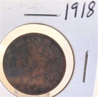 1918 Georgivs V Canadian One Cent