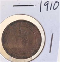 1910 Edwardvs VII Canadian One Cent