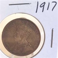 1917 Georgivs V Canadian One Cent