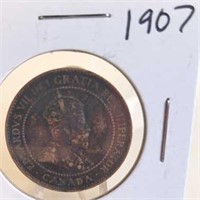 1907 Edwardvs VII Canadian One Cent